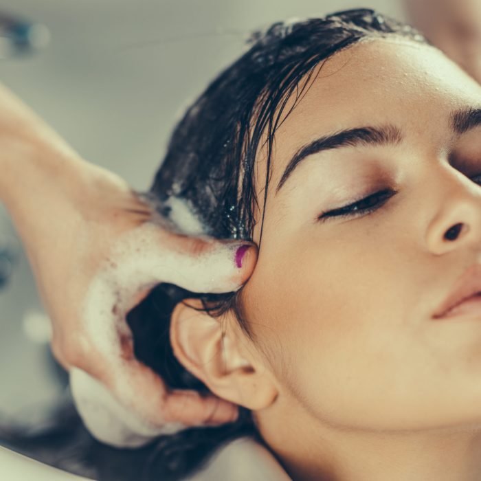 Washing hair in hair salon Washing hair in hair salon